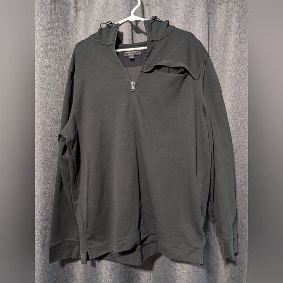 Banana Republic Mens Moisture Wicking 1/4 Zip Grey Pullover Hoodie Size Xl - Picture 1 of 4